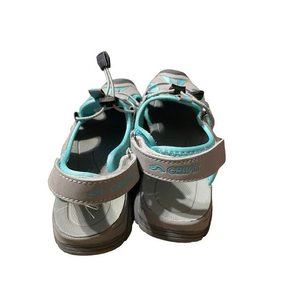 Crivit Grey Aqua Blue Hiking Strap Water Sandals Size 8 - Picture 4 of 7